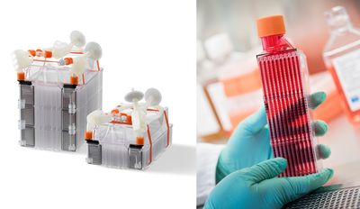 Images of the Corning HYPERStack and HYPERFlask
