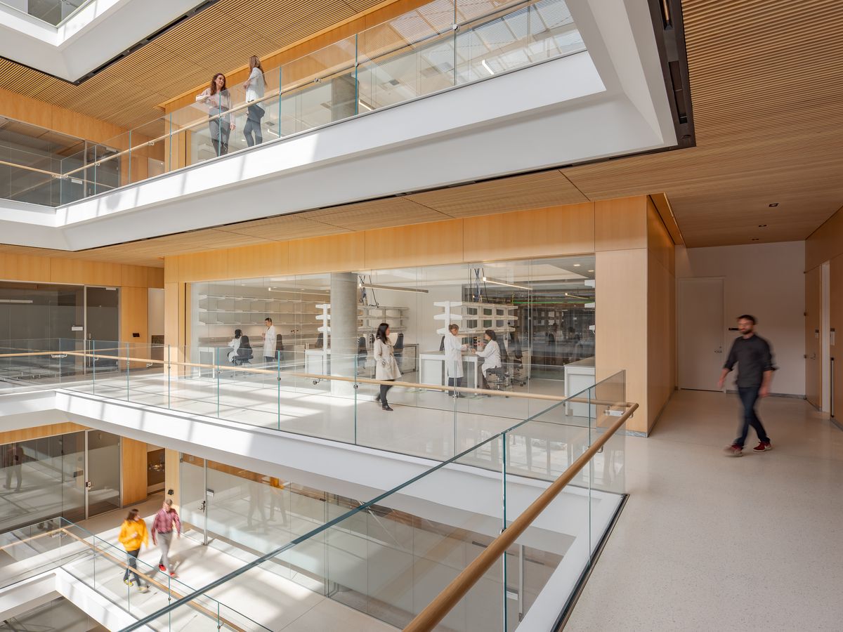 View of the lab facilities from the atrium.