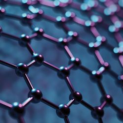 3D render of the structure of a hexagonal nanomaterial